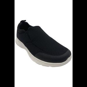 VEVO ACTIVE Men's Keystone Slip-On Athletic Sneakers Black/White - Extra Wide